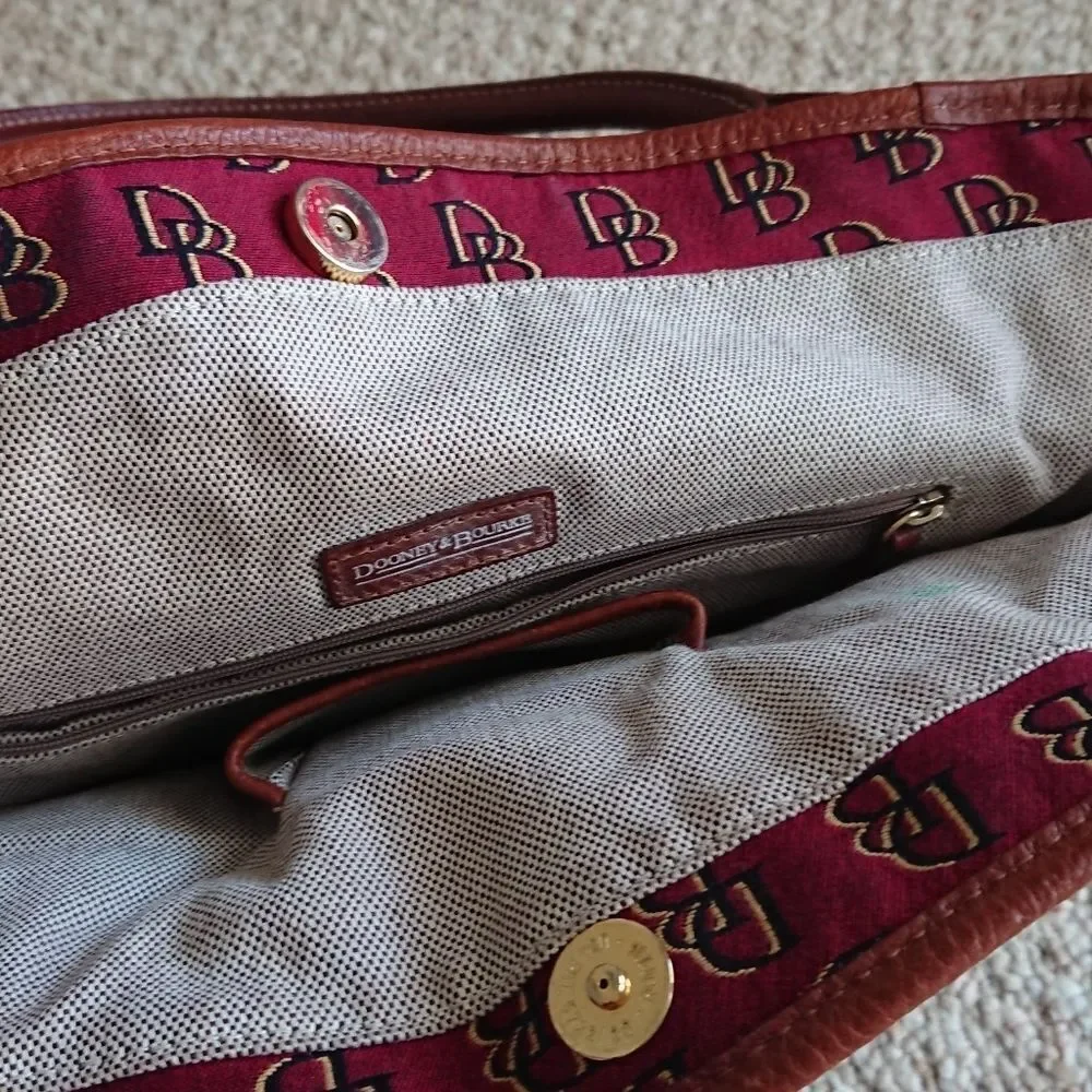 Burgundy Dooney & Bourke logo large tote